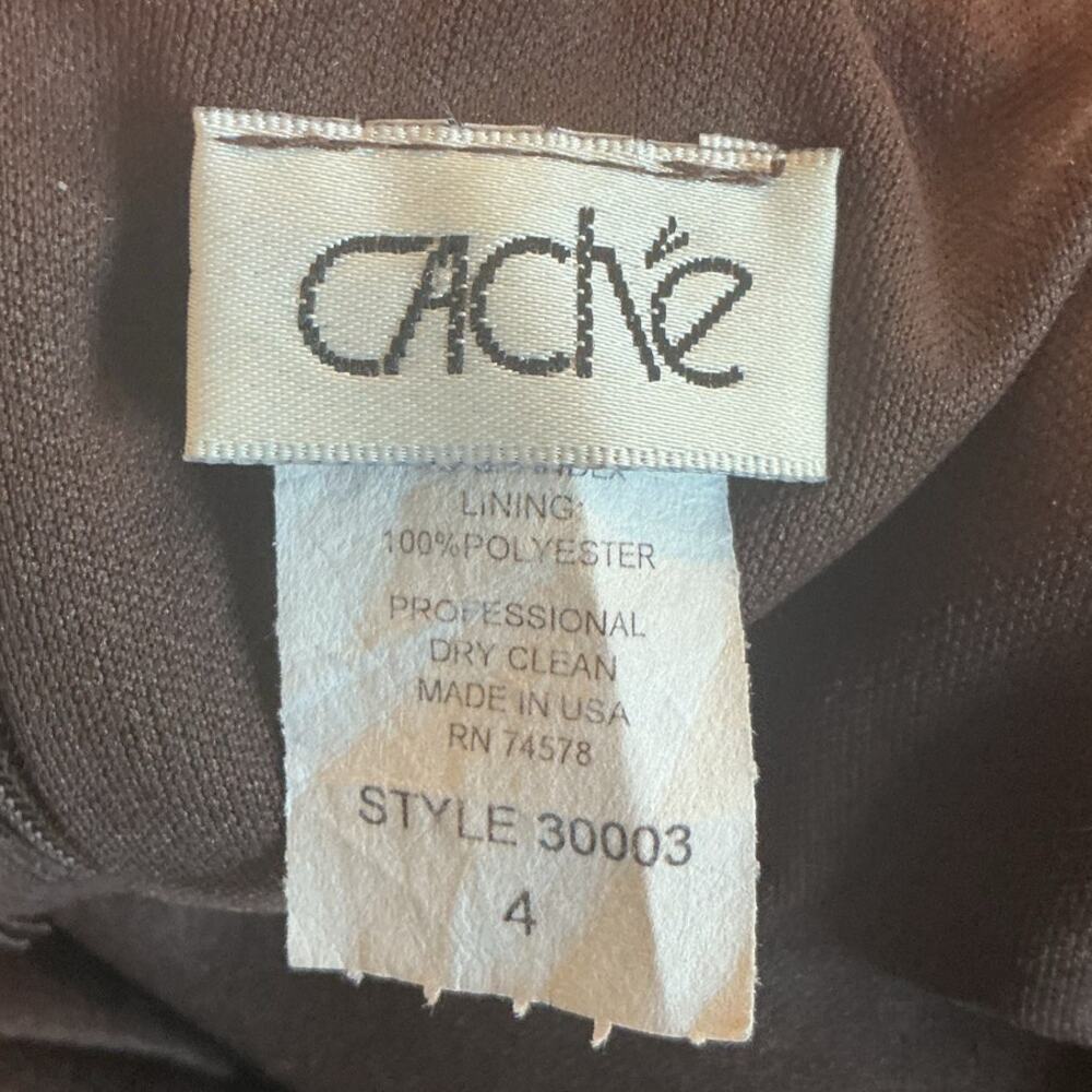 Vintage Cache Satin Y2K Sweetheart Neckline Mini Dress Chocolate Brown Prom 90s - Picture 2 of 5